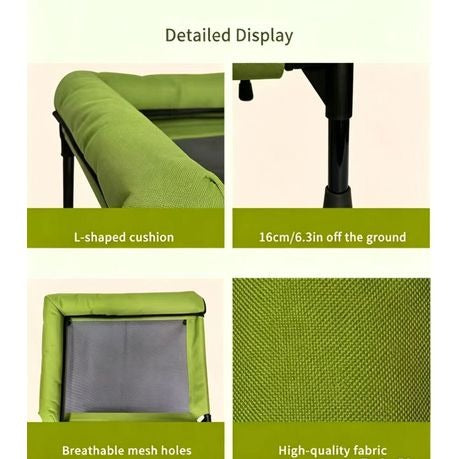Elevated Breathable Pet Bed with Bolster(63.5 × 50 × 16.5 cm)