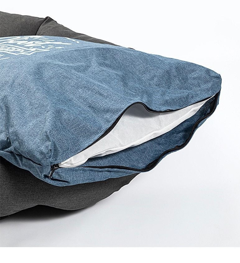 Waterproof Dog Bed With Pillow Removable Cover Pet Bed Orthopedic Mat Zipper Washable For All Seasons