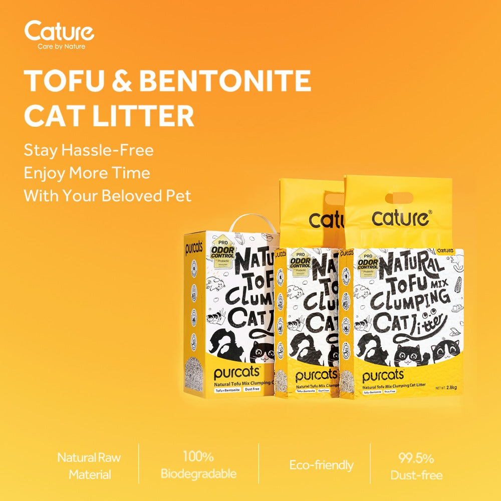 CATURE Tofu Clumping Cat Litter Pellet & Bentonite 14L/5.6Kg