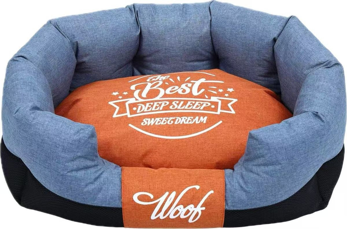 Waterproof Dog Bed With Pillow Removable Cover Pet Bed Orthopedic Mat Zipper Washable For All Seasons