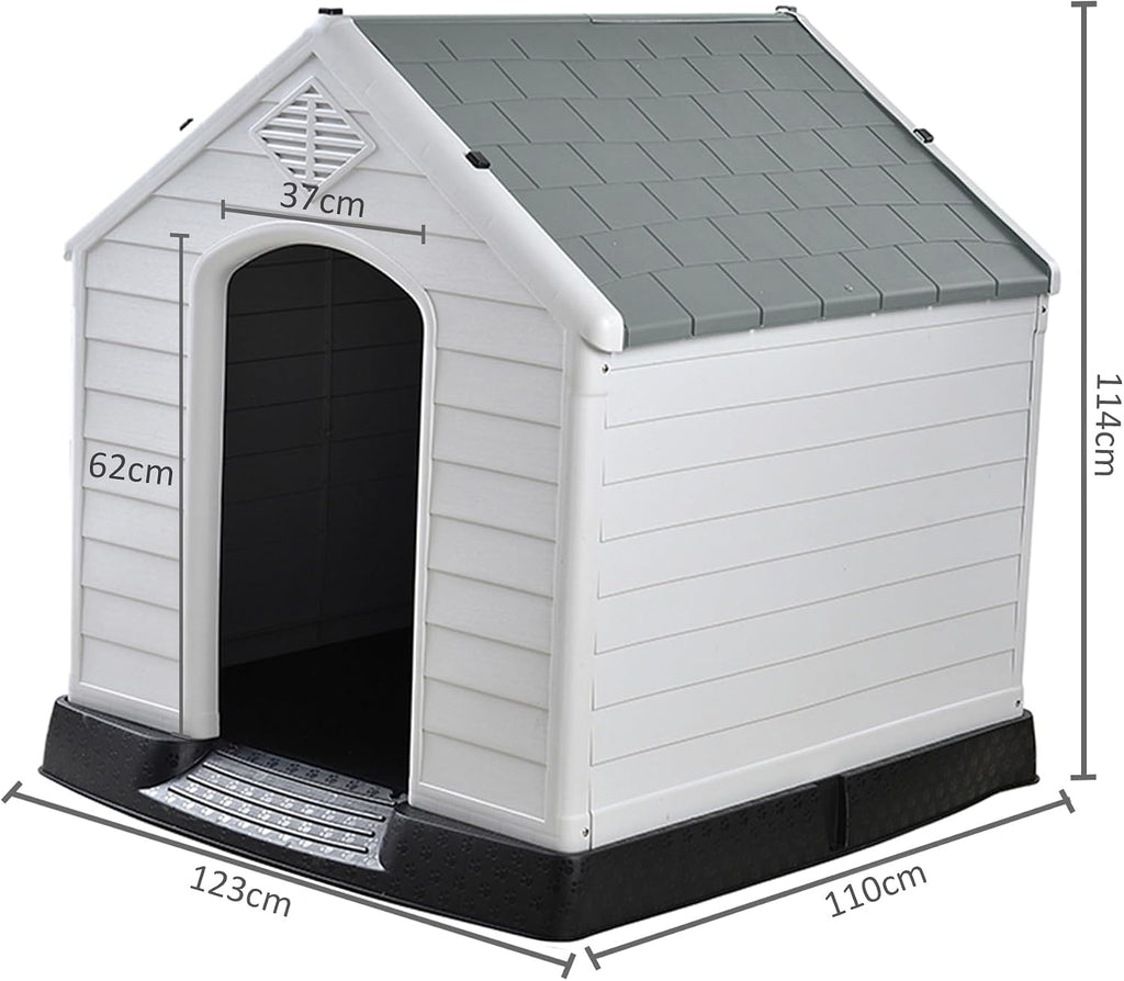 Indoor Outdoor Plastic Waterproof Dog House Kennel -XXL