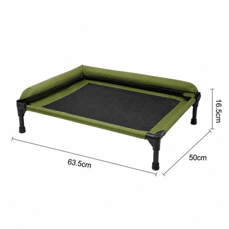 Elevated Breathable Pet Bed with Bolster(63.5 × 50 × 16.5 cm)