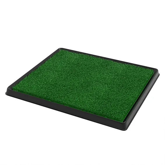 Indoor Dog Potty Tray with Artificial Grass/Black Frame
