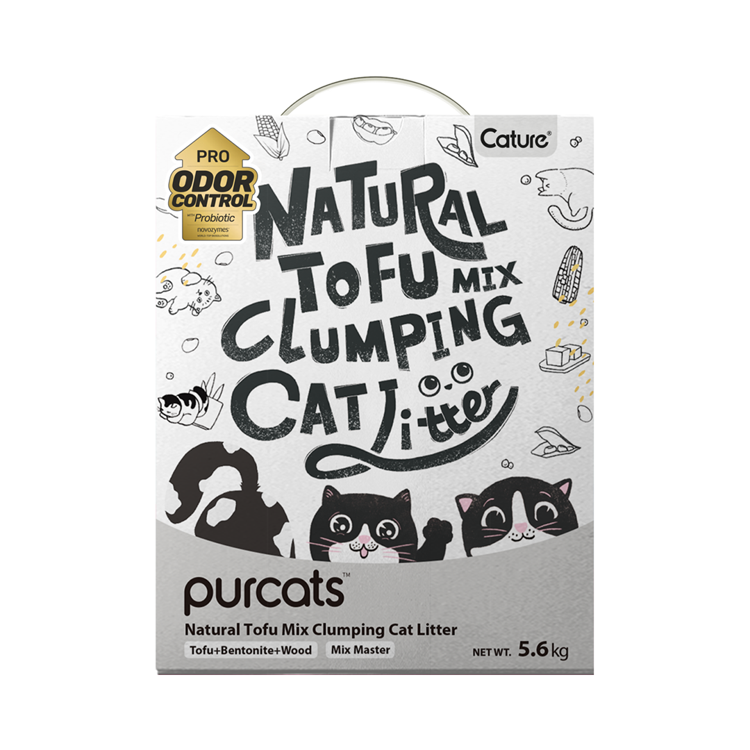 CATURE Tofu Clumping Cat Litter Pellet & Bentonite & Wood 14L/5.6Kg