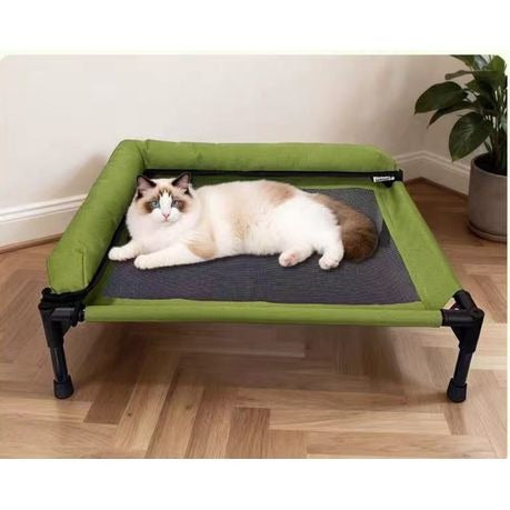 Elevated Breathable Pet Bed with Bolster(63.5 × 50 × 16.5 cm)