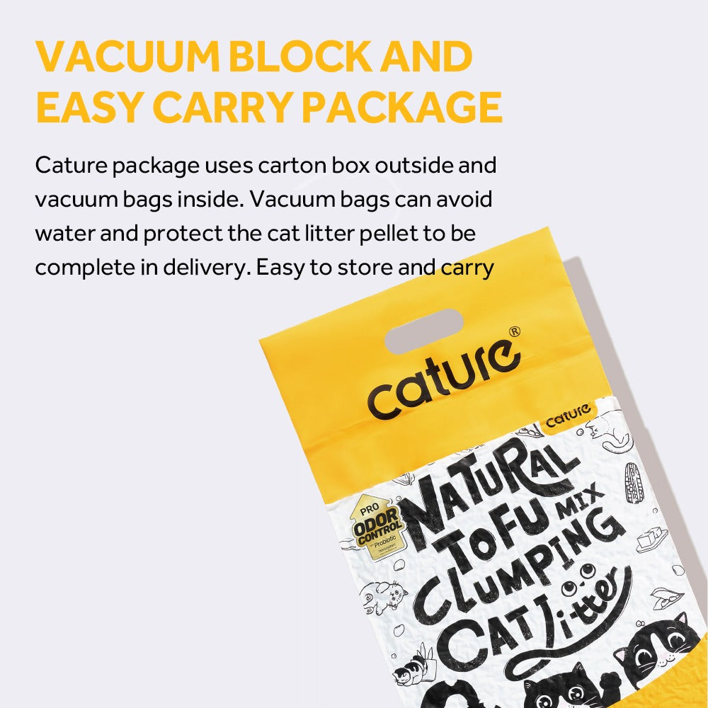 CATURE Tofu Clumping Cat Litter Pellet & Bentonite 14L/5.6Kg