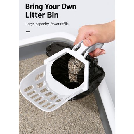 Cat Litter Scoop with Built-in Trash Bag Storage