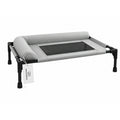 Elevated Breathable Pet Bed with Bolster(63.5 × 50 × 16.5 cm)- Gray