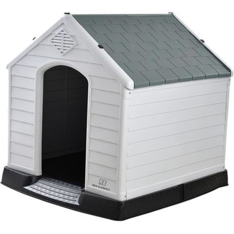 Plastic Waterproof Dog Kennel Medium - Grey