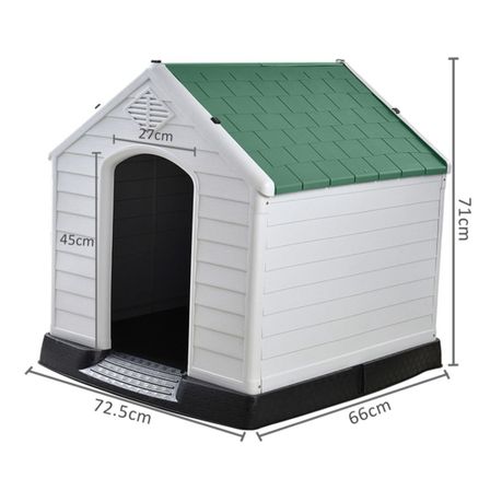Plastic Waterproof Dog Kennel Medium - Green