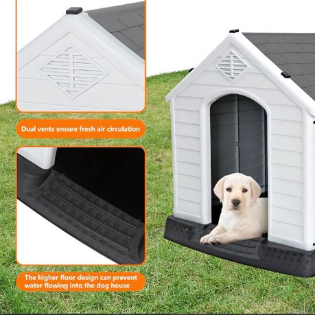 Plastic Waterproof Dog Kennel Medium - Green